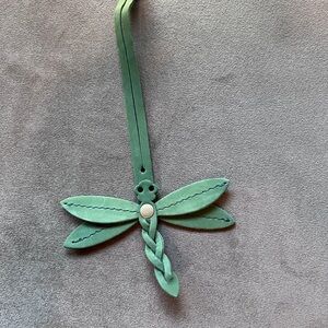 Portland Leather Goods Dragonfly Keychain Bag Charm Succulent Green